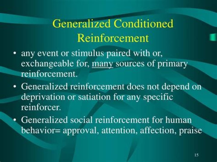 What is generalized conditioned reinforcement?