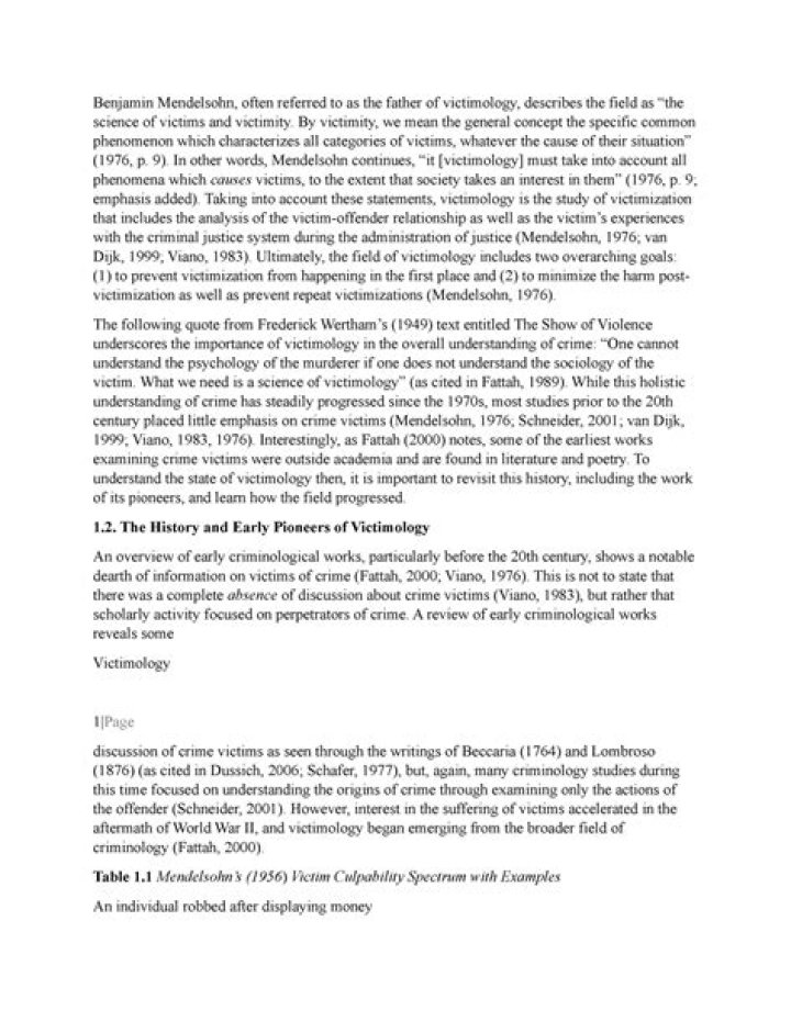 Who is the father of victimology?